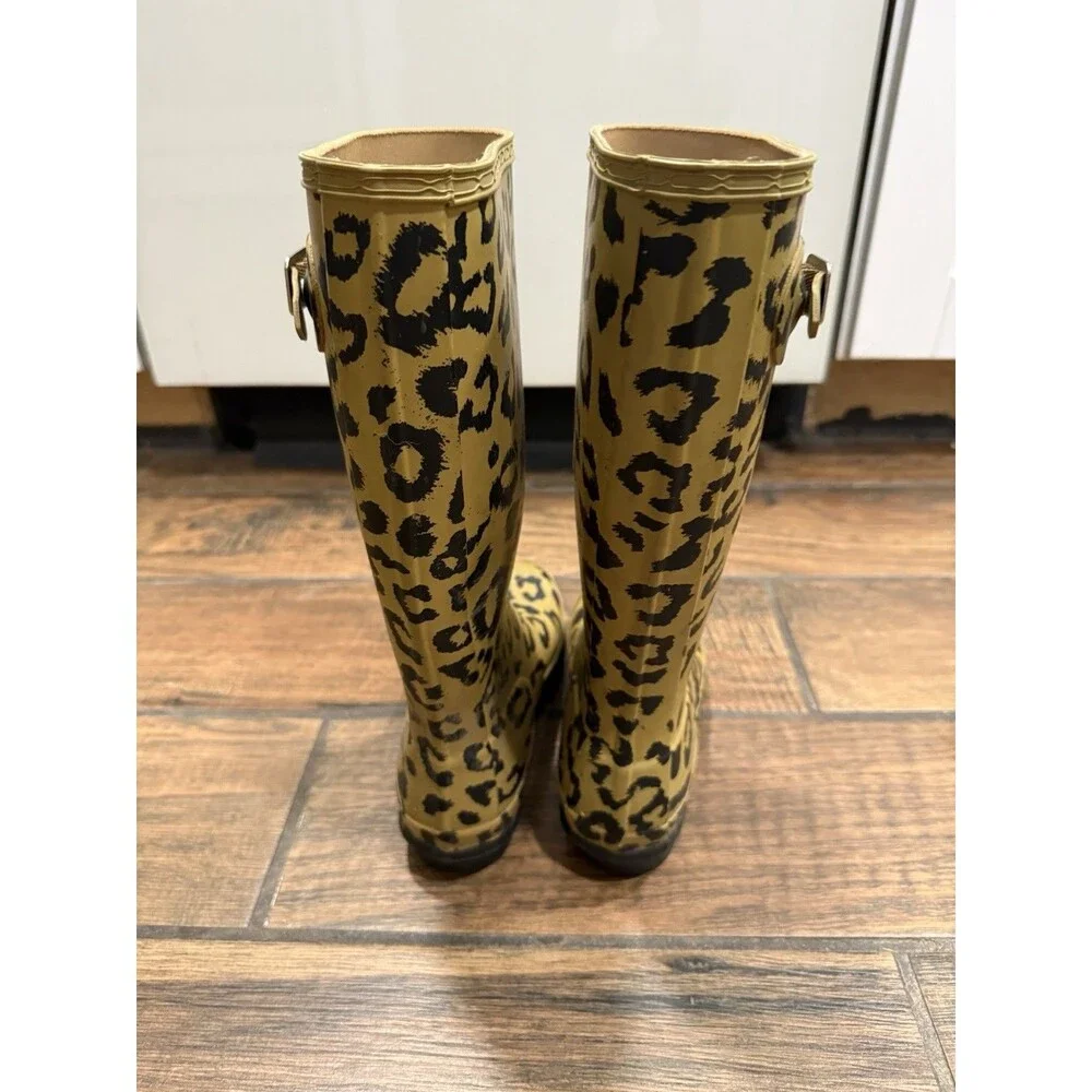 Hunter Kids Original Tall Leopard Print Rain Boots G5/B4 Rubber